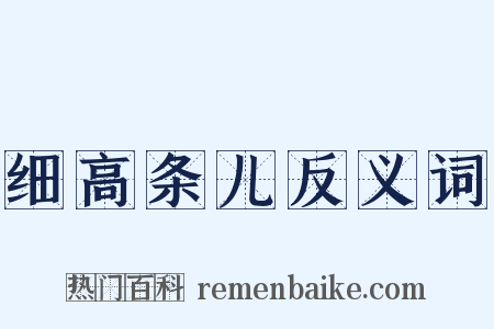 细高条儿反义词是什么意思的图片